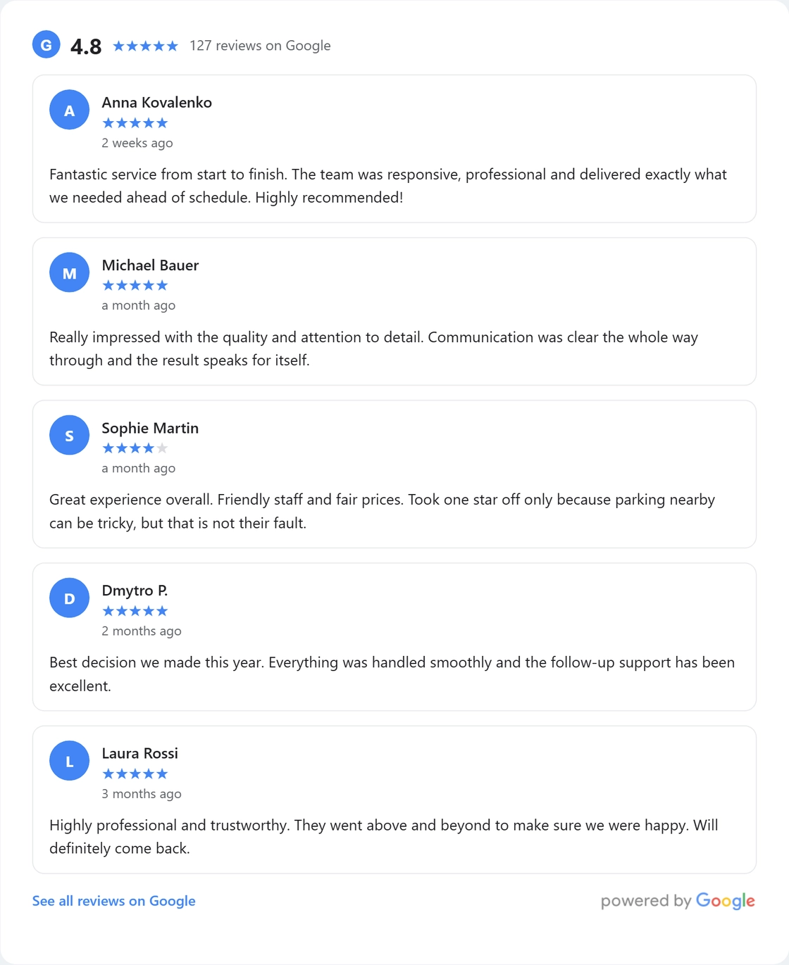 Nik Google Reviews widget
