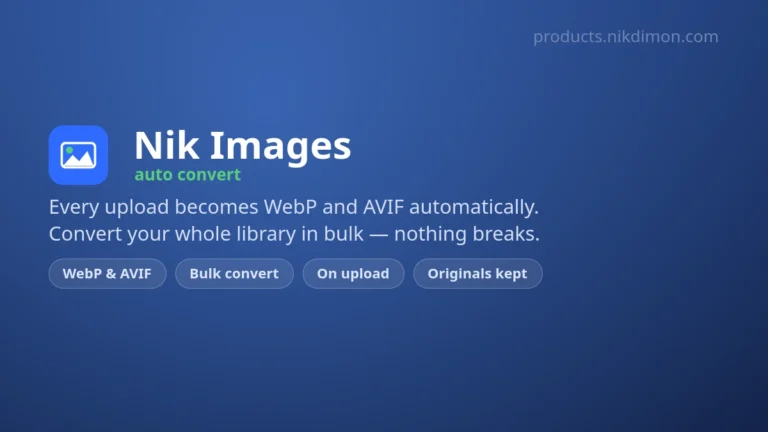 Nik Images Auto Convert: automatic WebP conversion and compression