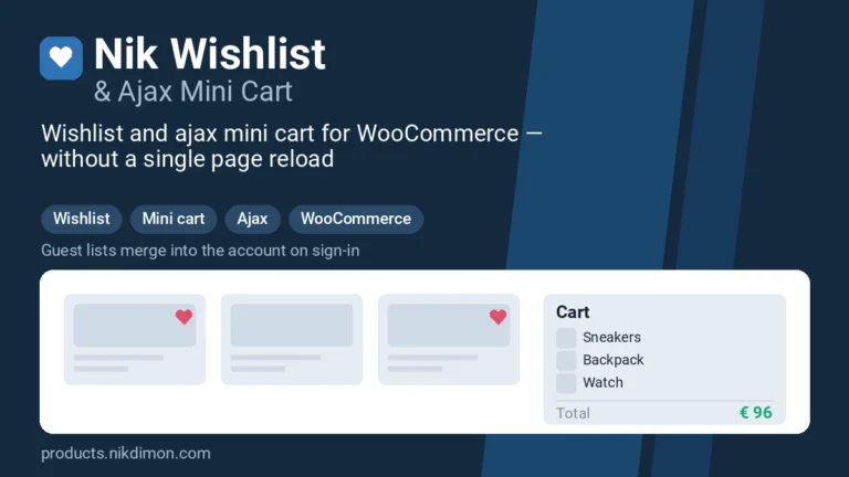 Nik Wishlist & Ajax Mini Cart — wishlist and ajax cart for WooCommerce